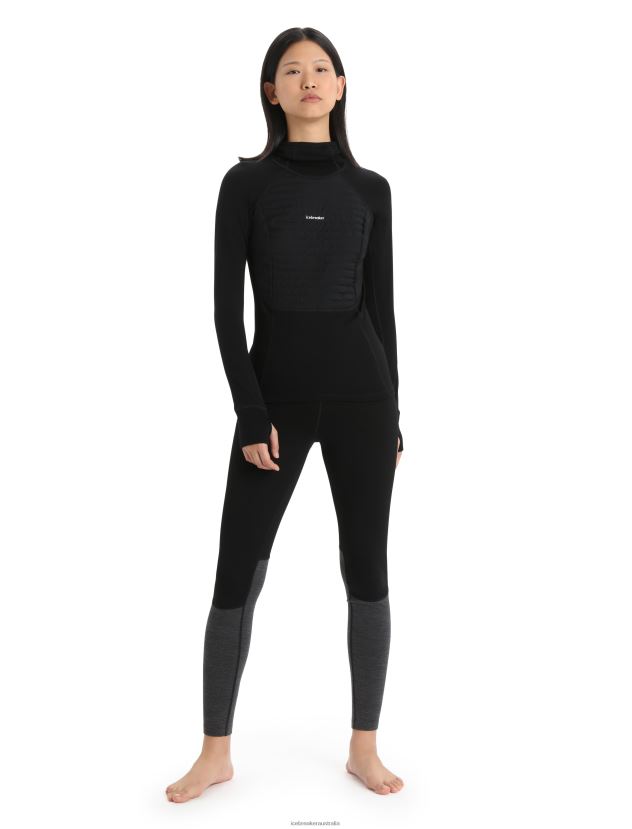 Icebreaker Women ZoneKnit Merino Insulated Long Sleeve Thermal HoodieBlack 80BXXP597 Clothing