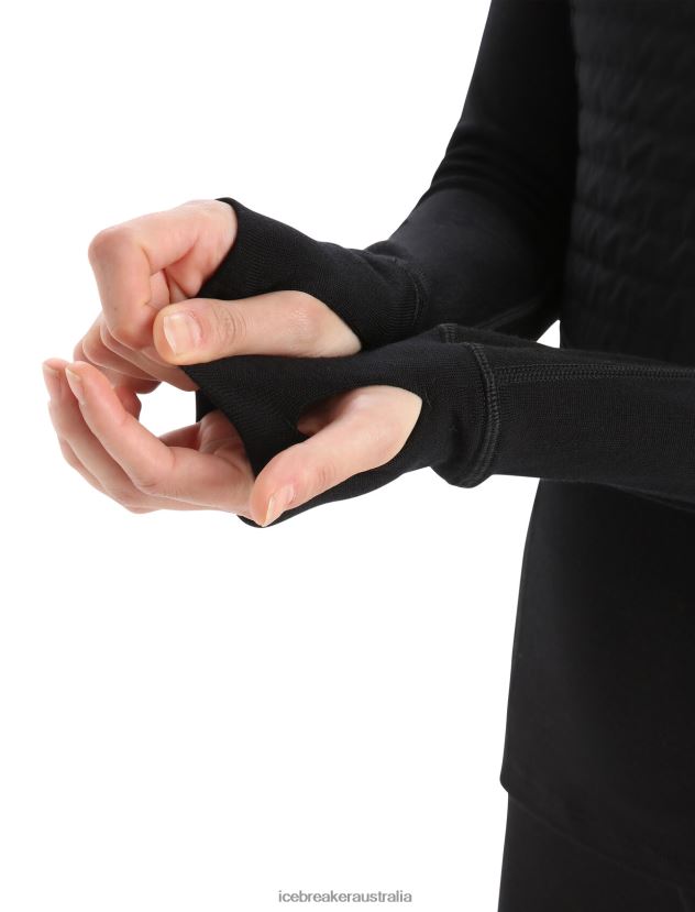 Icebreaker Women ZoneKnit Merino Insulated Long Sleeve Thermal HoodieBlack 80BXXP597 Clothing