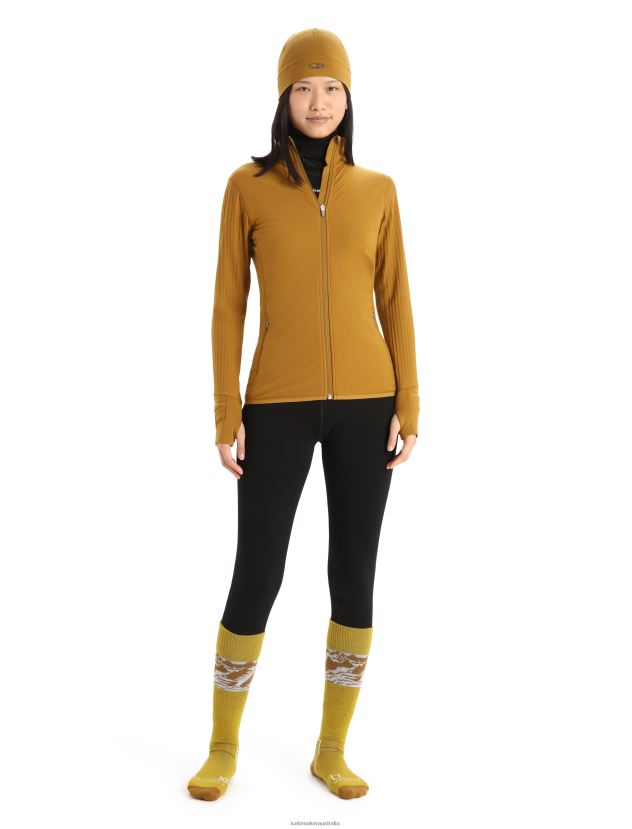 Icebreaker Women RealFleece Merino Descender Long Sleeve Zip JacketClove 80BXXP869 Clothing