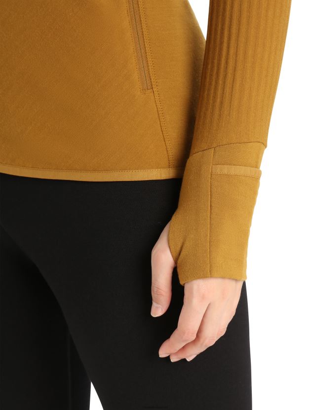 Icebreaker Women RealFleece Merino Descender Long Sleeve Zip JacketClove 80BXXP869 Clothing