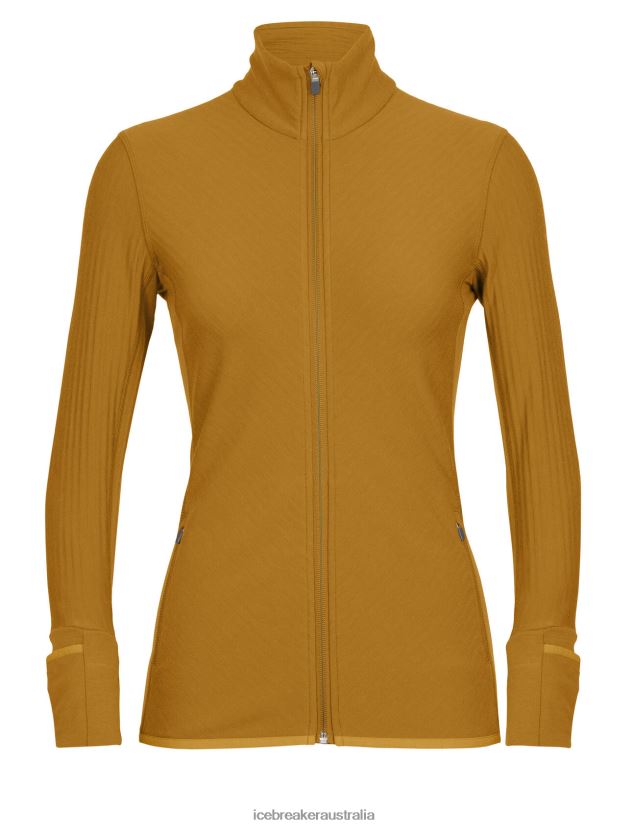 Icebreaker Women RealFleece Merino Descender Long Sleeve Zip JacketClove 80BXXP869 Clothing