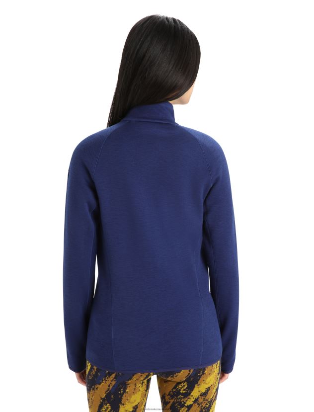 Icebreaker Women RealFleece Merino Elemental Long Sleeve Zip JacketRoyal Navy 80BXXP902 Clothing