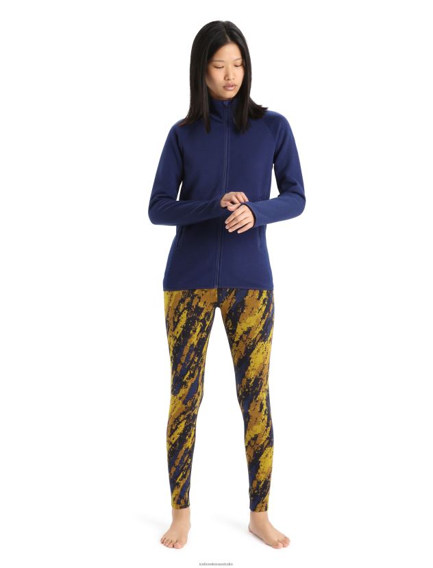 Icebreaker Women RealFleece Merino Elemental Long Sleeve Zip JacketRoyal Navy 80BXXP902 Clothing