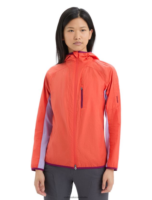Icebreaker Women Shell+ Merino Cotton WindbreakerVibrant Earth/Purple Gaze 80BXXP680 Clothing