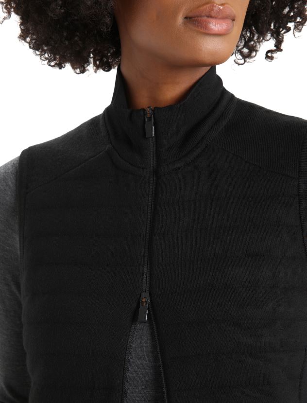 Icebreaker Women ZoneKnit Merino Insulated VestBlack 80BXXP684 Clothing