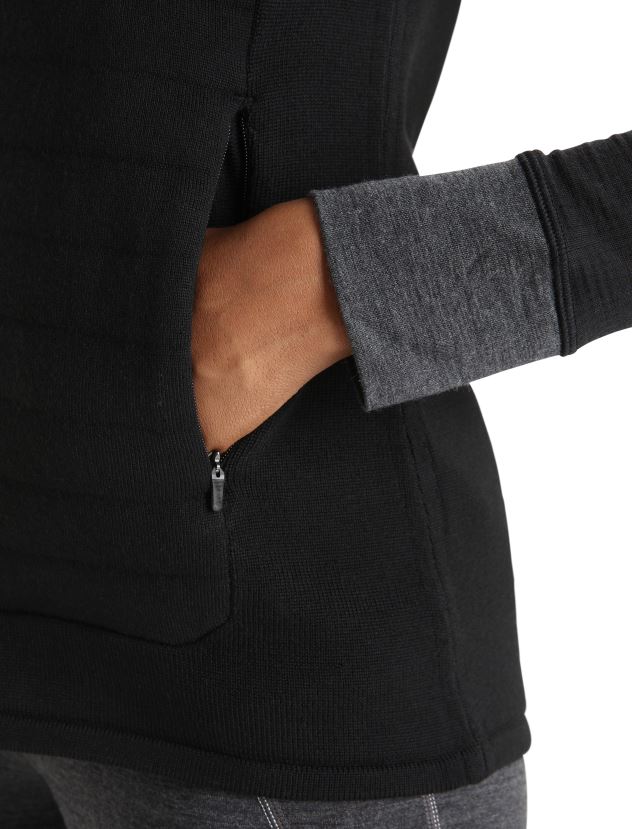 Icebreaker Women ZoneKnit Merino Insulated VestBlack 80BXXP684 Clothing