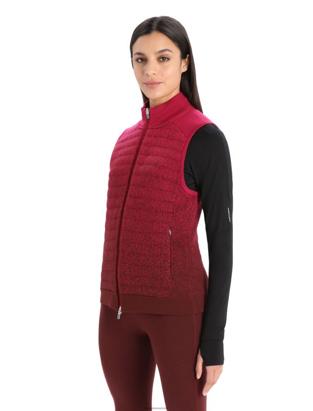 Icebreaker Women ZoneKnit Merino Insulated Vest Into the DeepCherry/Espresso 80BXXP884 Clothing