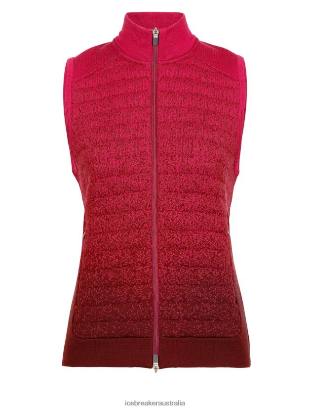 Icebreaker Women ZoneKnit Merino Insulated Vest Into the DeepCherry/Espresso 80BXXP884 Clothing
