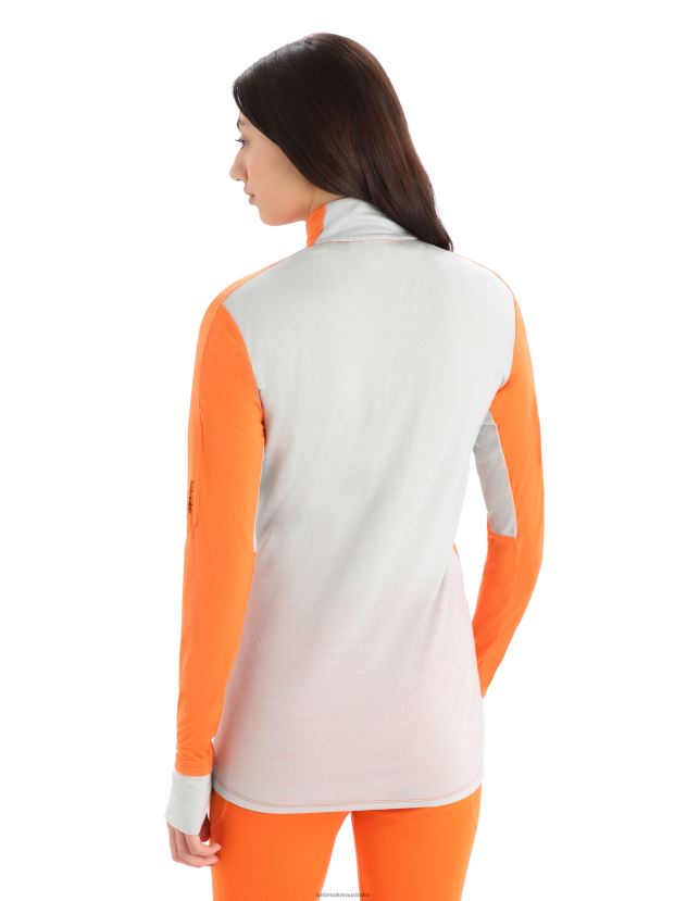 Icebreaker Women ZoneKnit Merino Long Sleeve Zip JacketFlash/Ether 80BXXP851 Clothing