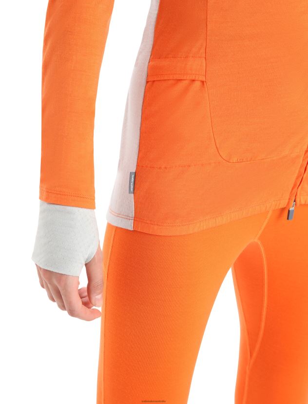 Icebreaker Women ZoneKnit Merino Long Sleeve Zip JacketFlash/Ether 80BXXP851 Clothing