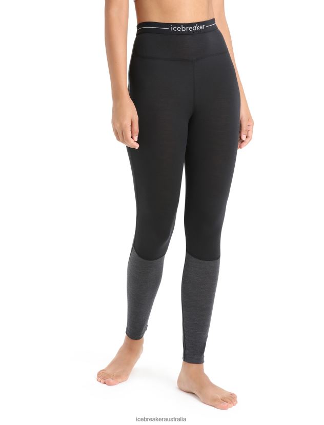 Icebreaker Women 125 ZoneKnit Merino Thermal LeggingsBlack/Jet Heather 80BXXP592 Clothing