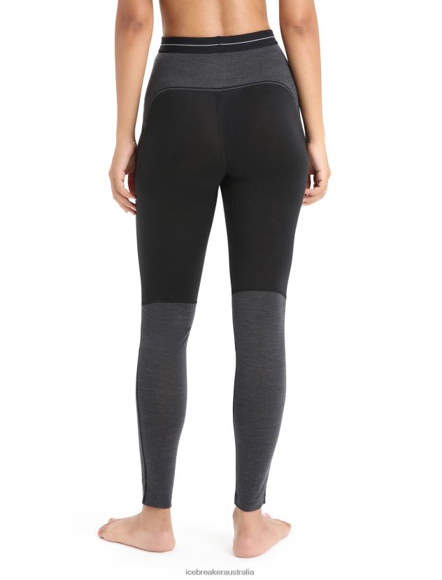 Icebreaker Women 125 ZoneKnit Merino Thermal LeggingsBlack/Jet Heather 80BXXP592 Clothing
