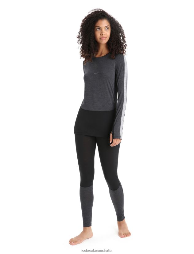 Icebreaker Women 125 ZoneKnit Merino Thermal LeggingsBlack/Jet Heather 80BXXP592 Clothing
