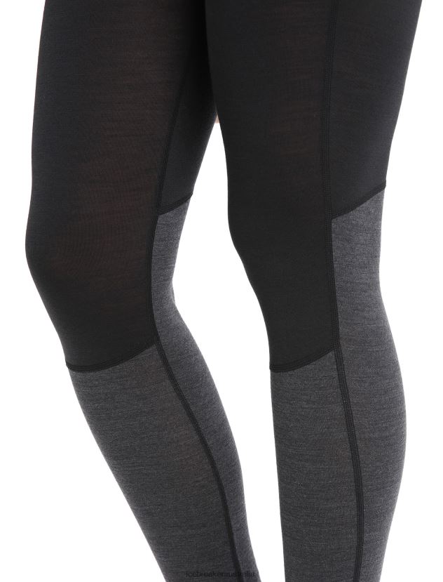 Icebreaker Women 125 ZoneKnit Merino Thermal LeggingsBlack/Jet Heather 80BXXP592 Clothing