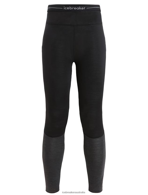 Icebreaker Women 125 ZoneKnit Merino Thermal LeggingsBlack/Jet Heather 80BXXP592 Clothing