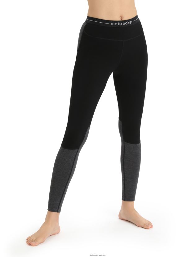 Icebreaker Women 200 ZoneKnit Merino Thermal LeggingsBlack/Jet Heather 80BXXP582 Clothing