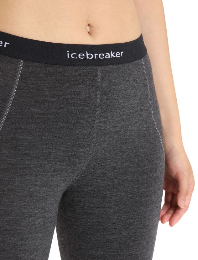 Icebreaker Women BodyfitZone Merino 260 Zone 3/4 Thermal LeggingsJet Heather/Black 80BXXP886 Clothing