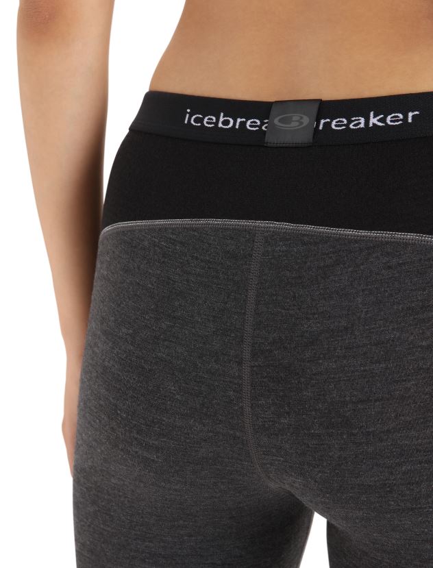 Icebreaker Women BodyfitZone Merino 260 Zone 3/4 Thermal LeggingsJet Heather/Black 80BXXP886 Clothing