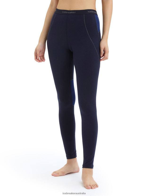 Icebreaker Women BodyfitZone Merino 260 Zone Thermal LeggingsMidnight Navy/Royal Navy 80BXXP864 Clothing