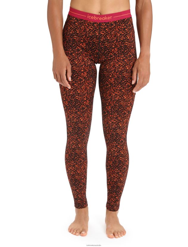 Icebreaker Women Merino 200 Oasis Thermal Leggings LichenBlack/Cherry 80BXXP865 Clothing