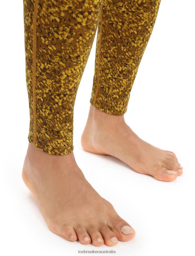 Icebreaker Women Merino 200 Oasis Thermal Leggings LichenSilent Gold/Clove 80BXXP866 Clothing