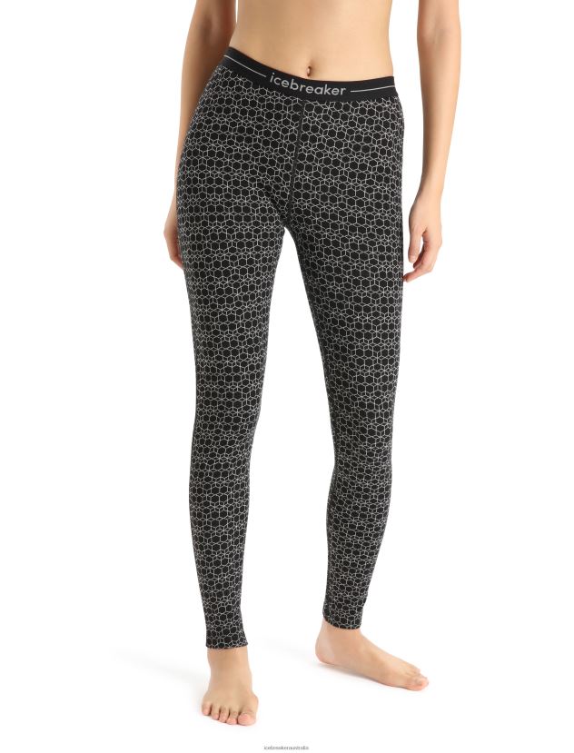 Icebreaker Women Merino 250 Vertex Thermal Leggings Alpine GeoBlack/Snow 80BXXP867 Clothing