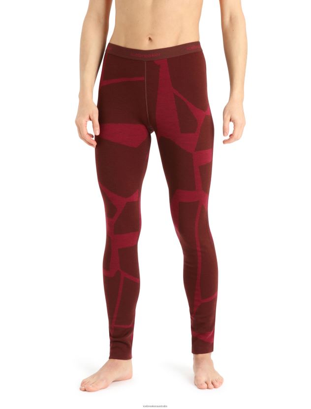 Icebreaker Women Merino 250 Vertex Thermal Leggings Fractured LandscapesEspresso/Cherry 80BXXP844 Clothing