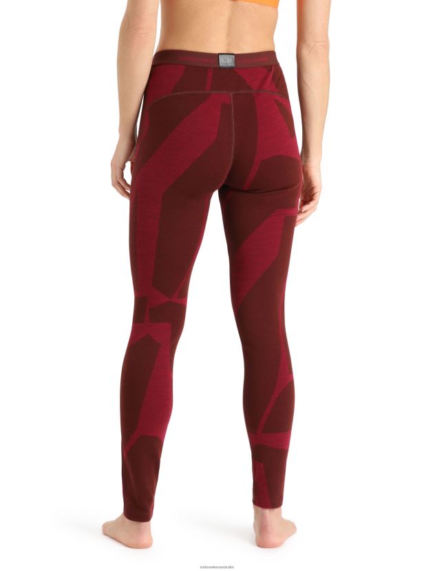 Icebreaker Women Merino 250 Vertex Thermal Leggings Fractured LandscapesEspresso/Cherry 80BXXP844 Clothing