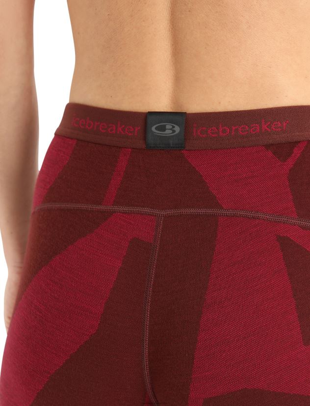 Icebreaker Women Merino 250 Vertex Thermal Leggings Fractured LandscapesEspresso/Cherry 80BXXP844 Clothing