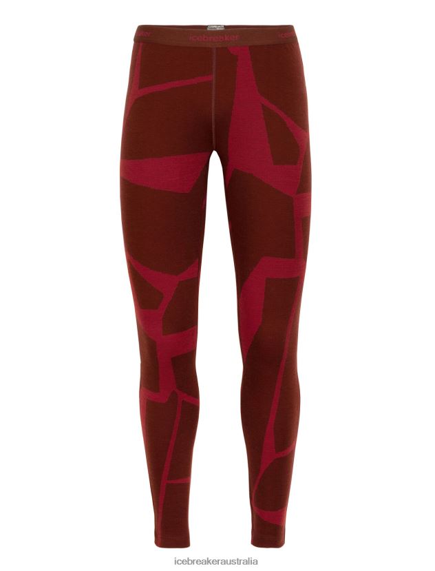 Icebreaker Women Merino 250 Vertex Thermal Leggings Fractured LandscapesEspresso/Cherry 80BXXP844 Clothing