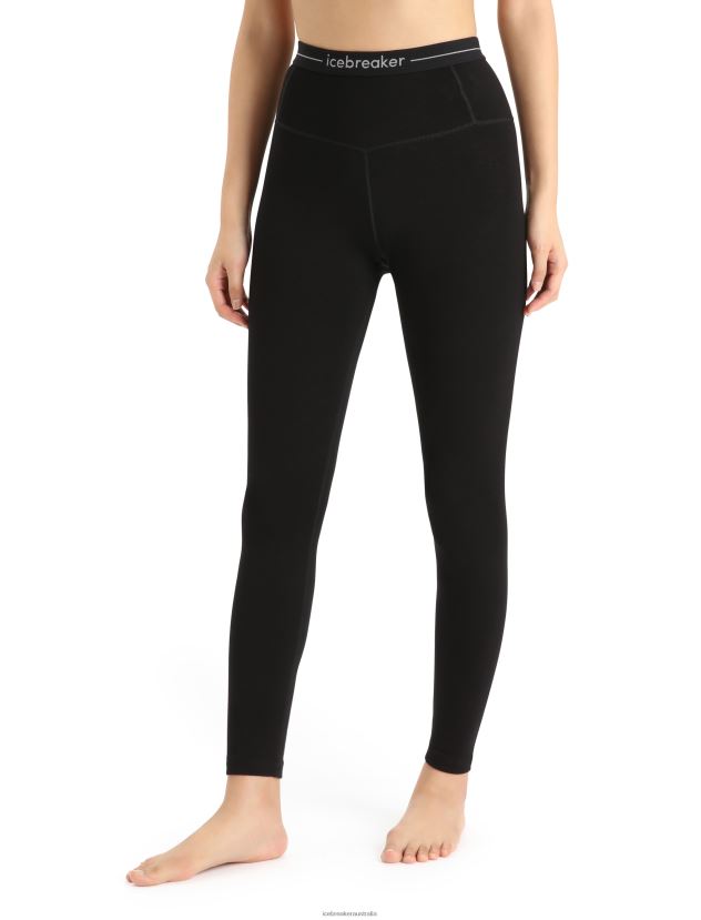 Icebreaker Women Merino 260 Tech High Rise Thermal LeggingsBlack 80BXXP577 Clothing