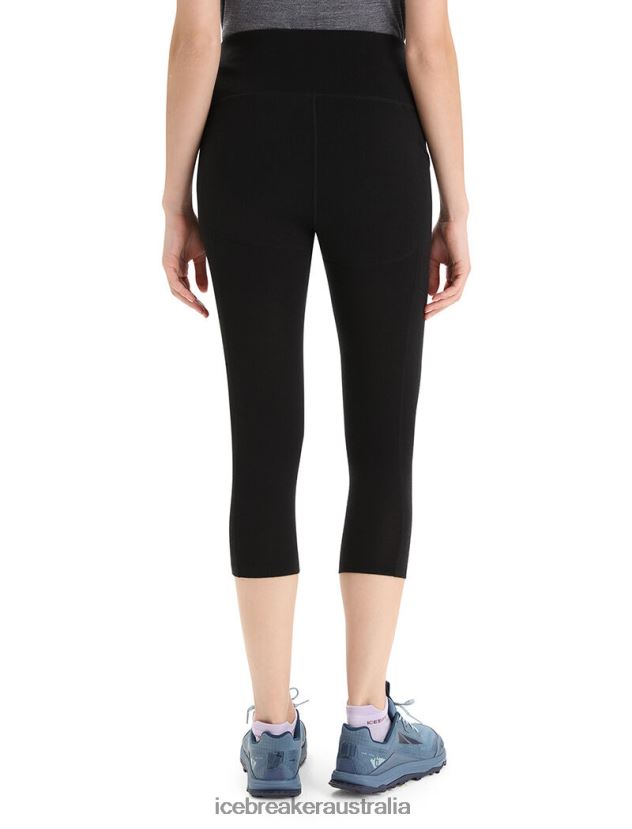 Icebreaker Women Merino Fastray High Rise 3/4 TightsBlack 80BXXP737 Clothing