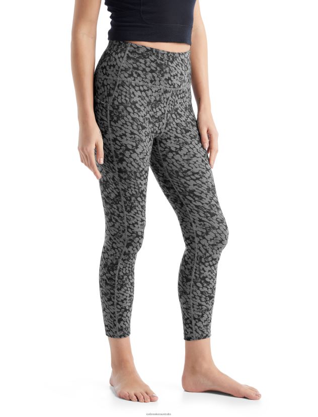 Icebreaker Women Merino Fastray High Rise Tights Forest ShadowsMetro Heather 80BXXP813 Clothing