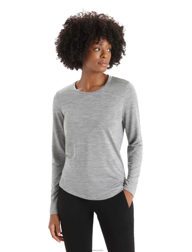 Icebreaker Women Merino Sphere II Long Sleeve T-ShirtMetro Heather 80BXXP688 Clothing
