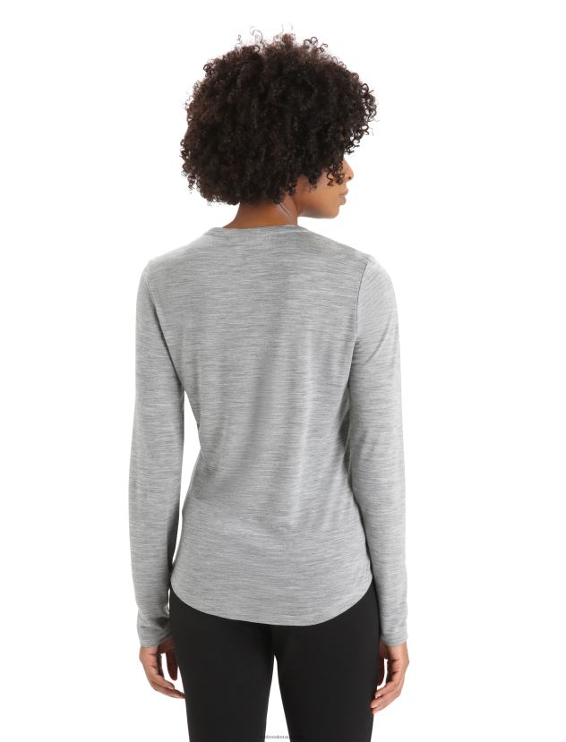 Icebreaker Women Merino Sphere II Long Sleeve T-ShirtMetro Heather 80BXXP688 Clothing