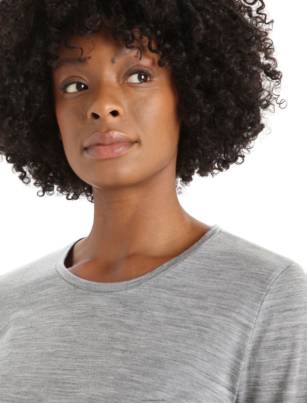 Icebreaker Women Merino Sphere II Long Sleeve T-ShirtMetro Heather 80BXXP688 Clothing