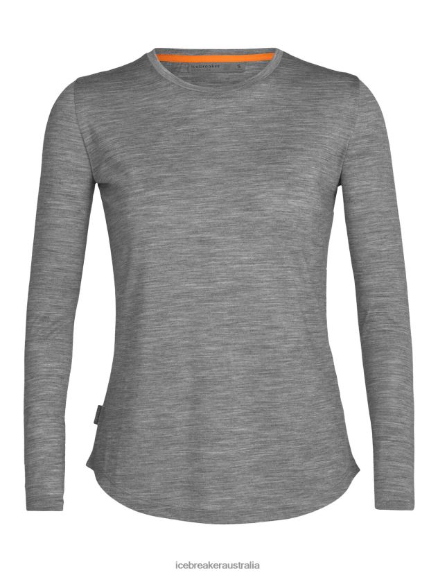 Icebreaker Women Merino Sphere II Long Sleeve T-ShirtMetro Heather 80BXXP688 Clothing
