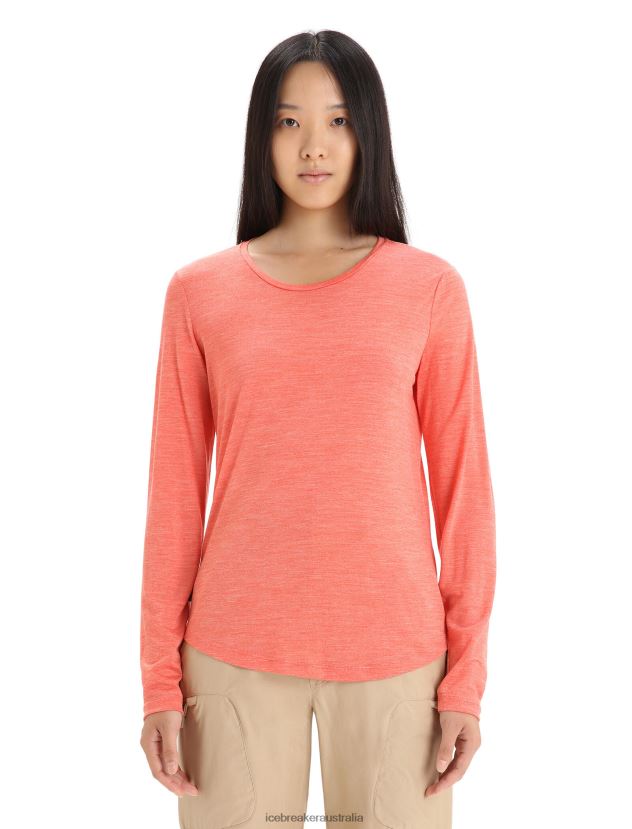 Icebreaker Women Merino Sphere II Long Sleeve T-ShirtVibrant Earth Heather 80BXXP689 Clothing