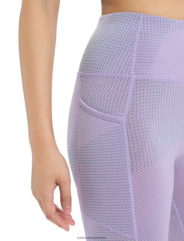 Icebreaker Women Merino Fastray High Rise Shorts GridlinesPurple Gaze/Fresh 80BXXP745 Clothing
