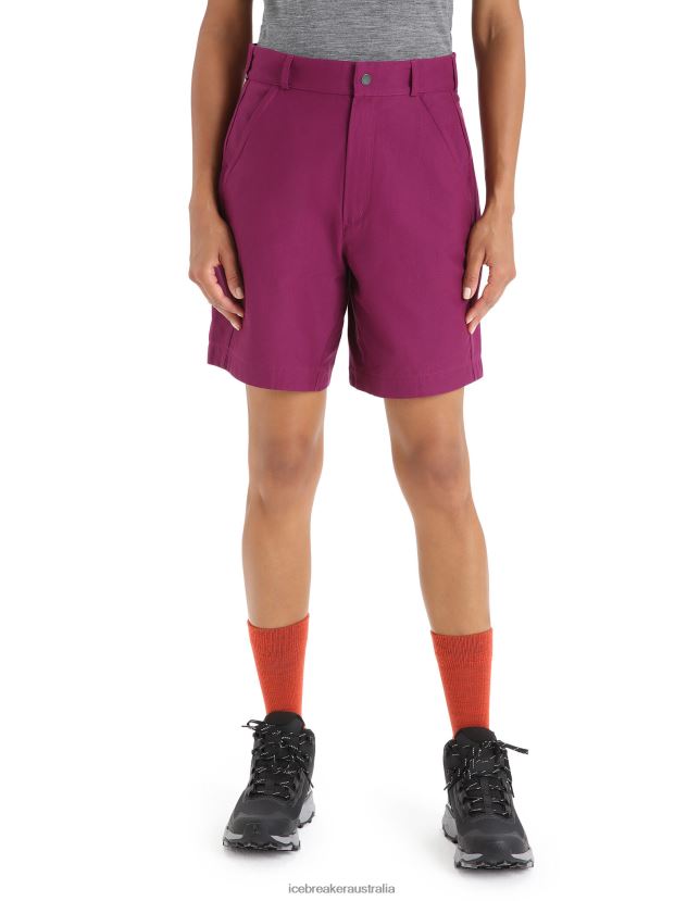 Icebreaker Women Merino Hike ShortsGo Berry 80BXXP746 Clothing