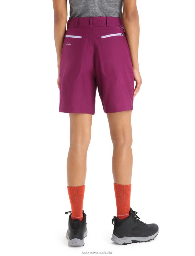 Icebreaker Women Merino Hike ShortsGo Berry 80BXXP746 Clothing