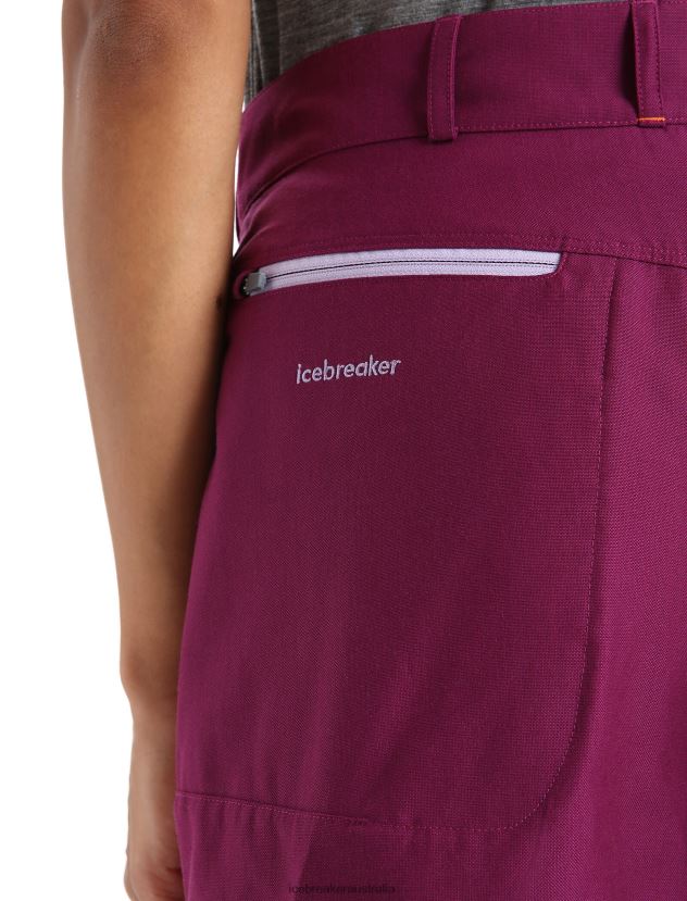 Icebreaker Women Merino Hike ShortsGo Berry 80BXXP746 Clothing