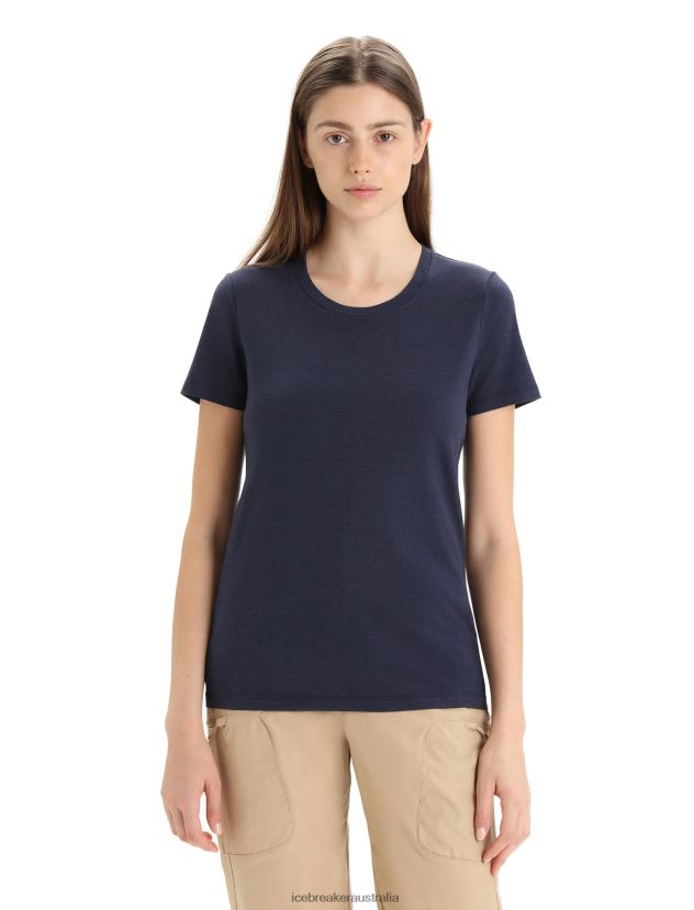 Icebreaker Women Merino Central Classic Short Sleeve T-ShirtMidnight Navy 80BXXP653 Clothing