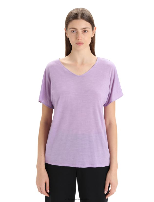 Icebreaker Women Merino Drayden Reversible Short Sleeve TopPurple Gaze 80BXXP676 Clothing