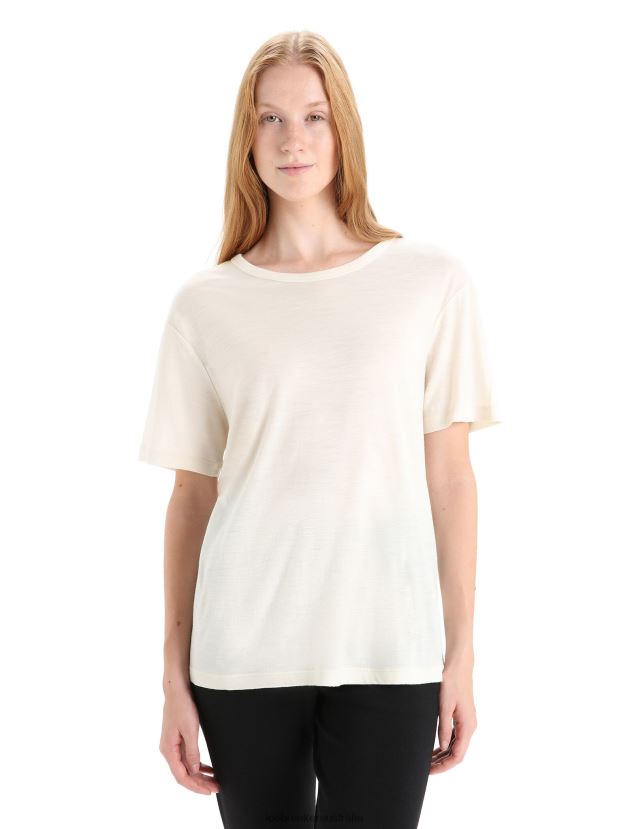 Icebreaker Women Merino Granary Short Sleeve T-ShirtChalk 80BXXP625 Clothing