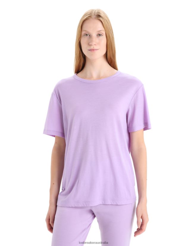 Icebreaker Women Merino Granary Short Sleeve T-ShirtPurple Gaze 80BXXP626 Clothing