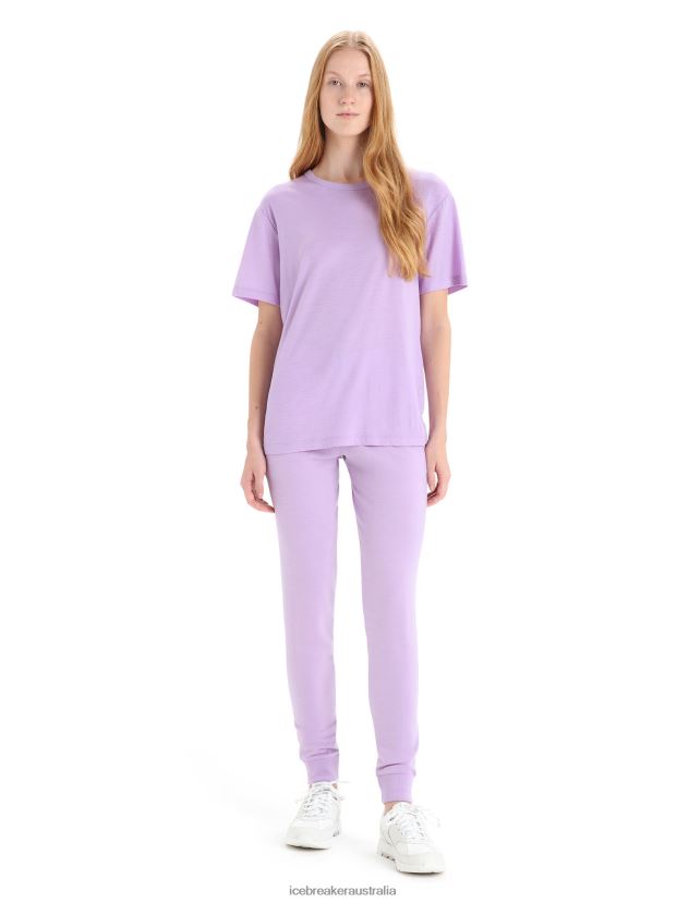 Icebreaker Women Merino Granary Short Sleeve T-ShirtPurple Gaze 80BXXP626 Clothing