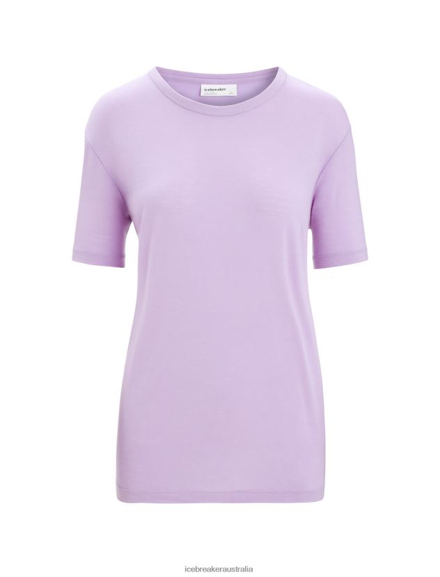 Icebreaker Women Merino Granary Short Sleeve T-ShirtPurple Gaze 80BXXP626 Clothing