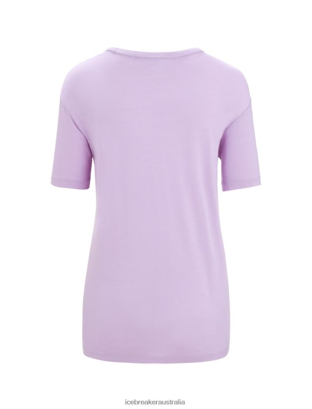 Icebreaker Women Merino Granary Short Sleeve T-ShirtPurple Gaze 80BXXP626 Clothing