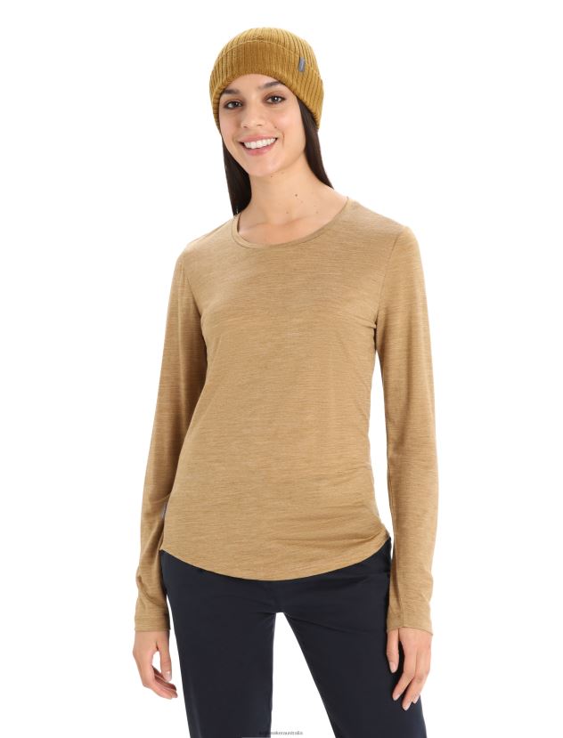 Icebreaker Women Merino Sphere II Long Sleeve T-ShirtClove Heather 80BXXP900 Clothing